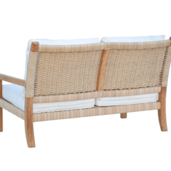 Hudson Settee backside in natural cord and canvas cushion