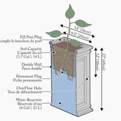 27" Pillar Planter inside diagram