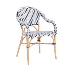 Cafe Arm Chair white and royal blue, product shot