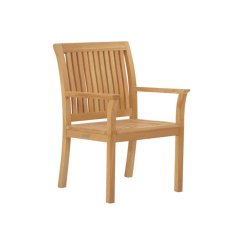 Chelsea Teak arm dining chair w/o cushion.