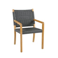 Hudson Arm chair front view in charcoal