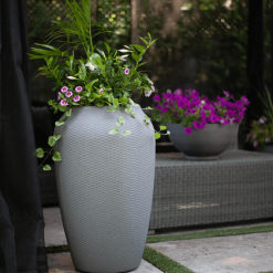 28 Wicker Planter gray lifestyle