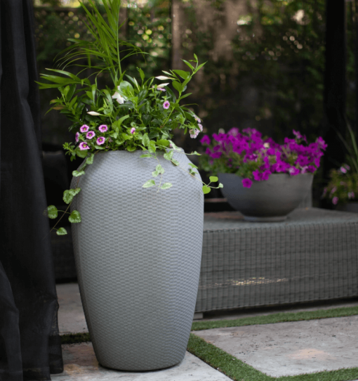 28 Wicker Planter gray lifestyle