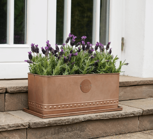 Aged Copper Trough Planter lifestyle
