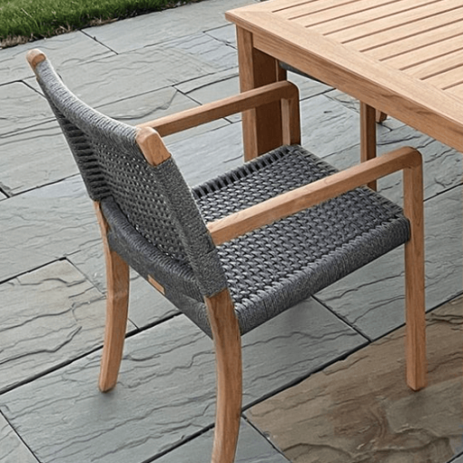 Hudson Arm chair back view in charcoal