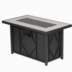 42" Gas Fire pit showing closed table top.