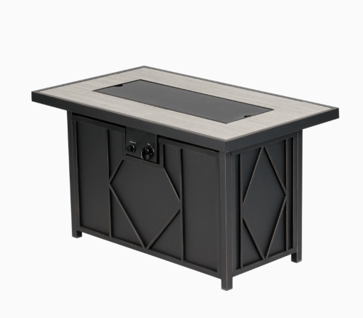 42" Gas Fire pit showing closed table top.