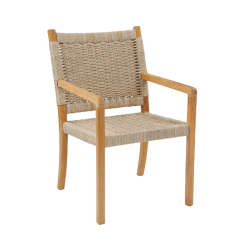 Hudson arm chair front in Natural lifestyle