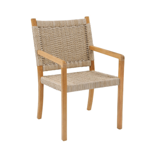 Hudson arm chair front in Natural lifestyle