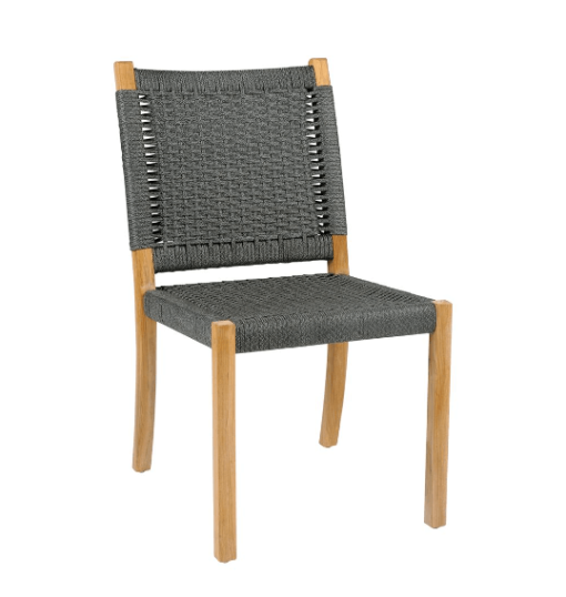 Hudson side chair in charcoal front side