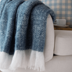 Ella herringbone brushed throw lifestyle.