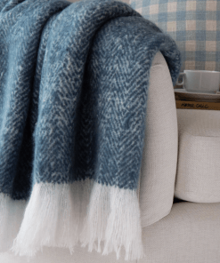 Ella herringbone brushed throw lifestyle.