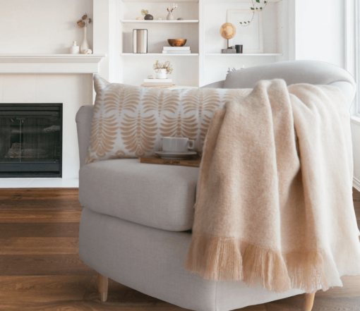 Calla cream and tan throw lifestyle 1