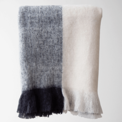 Calla cream and charcoal throw product