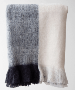Calla cream and charcoal throw product