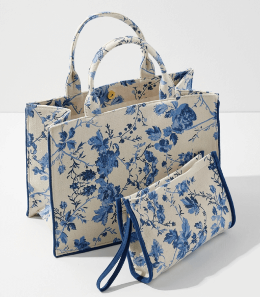Fiorella Tote with small pocket insert.