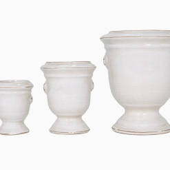 Tuscan planters in a row, backside