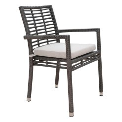 Graphite dining arm chair with cushion