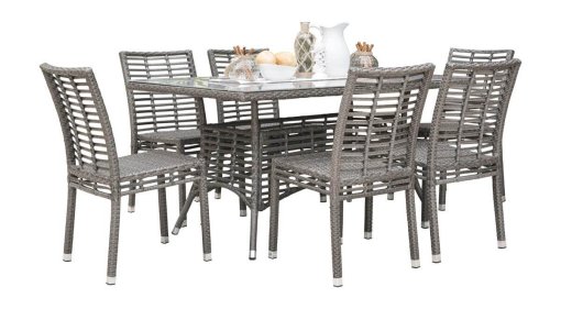 Panama Jack 7 piece dining set with side chairs.
