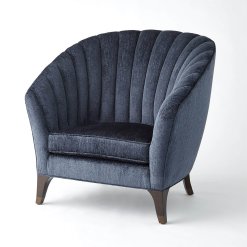 Luxe lounge chair indigo angled view