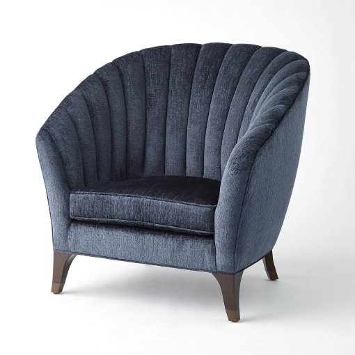Luxe lounge chair indigo angled view