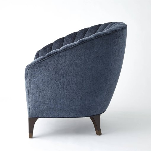 Luxe lounge chair indigo side view