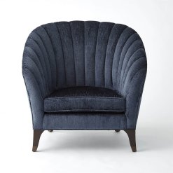 Luxe lounge chair indigo front view