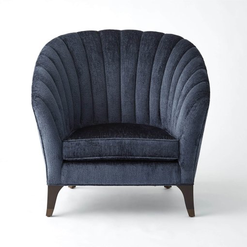 Luxe lounge chair indigo front view