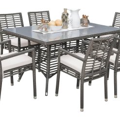 Panama Jack 7 piece dining set with Arm chairs.