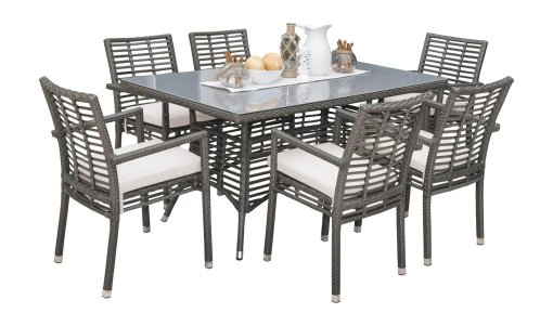 Panama Jack 7 piece dining set with Arm chairs.