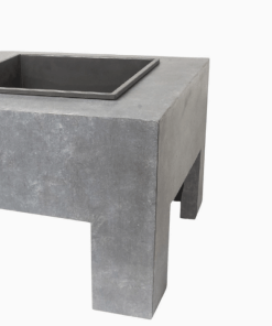 Built-in Steel fire bowl in closeup