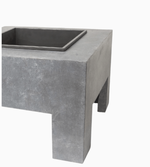 Built-in Steel fire bowl in closeup