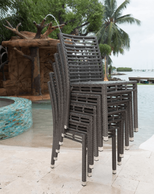 Graphite side chair shown stackable