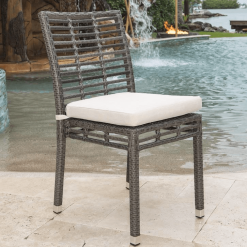 Graphite side chair with cushion lifestyle