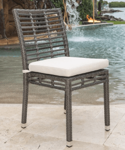 Graphite side chair with cushion lifestyle