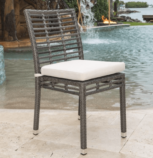 Graphite side chair with cushion lifestyle