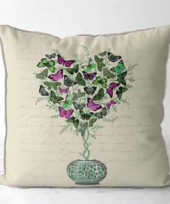Butterfly Heart Topiary Pillow front view