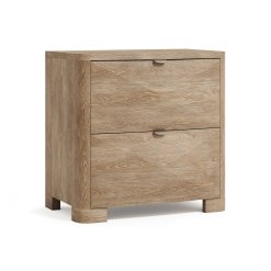 Aventura night stand front angled view.
