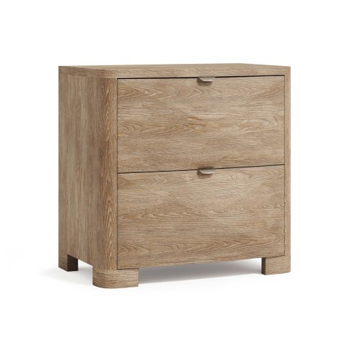 Aventura night stand front angled view.