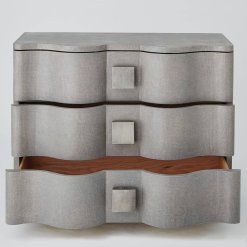 Toile Chest in Grey front open view.