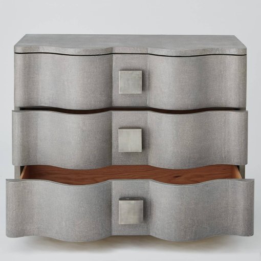Toile Chest in Grey front open view.