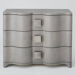 Toile Chest in Grey front view.