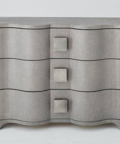 Toile Chest in Grey front view.