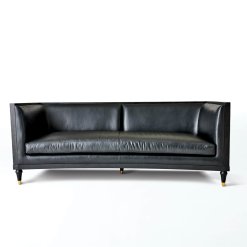 Arc sofa black leather front view