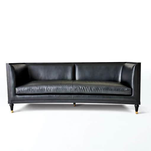 Arc sofa black leather front view