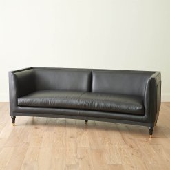 Arc sofa black leather lifestyle view