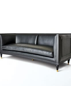 Arc sofa black leather angled view