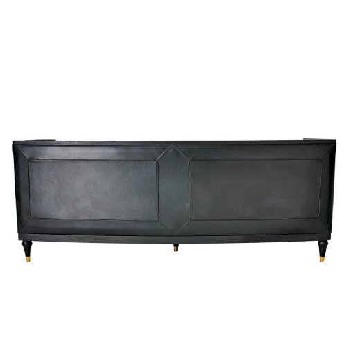 Arc sofa black leather backside view