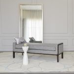 Beaumont Floor mirror in Silver Leaf, lifestyle.