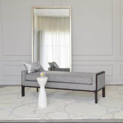 Beaumont Floor mirror in Silver Leaf, lifestyle.